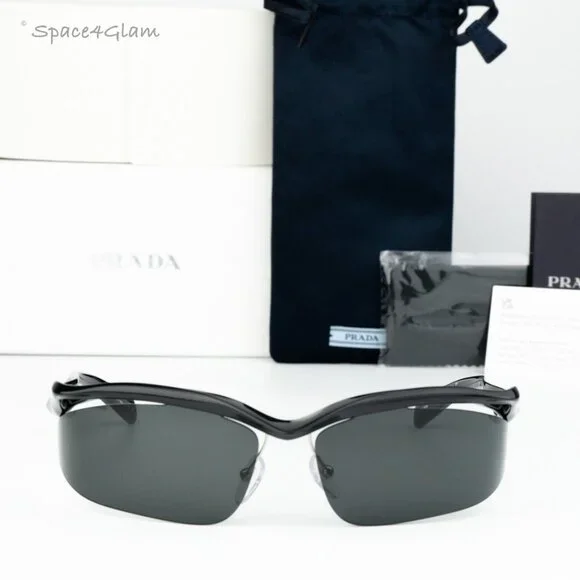 PRADA キャットアイサンクラス PRA25S 1AB5S0 BRAND NEW Prada PRA25S 1AB5S0 Black Dark Grey Cat Eye Unisex